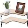 LUPATDY Set di 2 Mensola da Muro in Angolo Sospese, Mensole da Parete in Legno 40 x 30 cm, Mensole da Muro per Cucina, Camera da Letto, Soggiorno, Bagno, Naturale