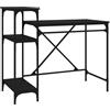 vidaXL Scrivania Ripiani Nera 105x50x90 cm Legno Multistrato e Ferro