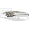 vidaXL Struttura del letto con testiera Bianco 215,5 x 105,5 x 69,5 cm