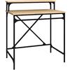vidaXL Bureau 80x50x90 cm bewerkt hout en ijzer sonoma eikenkleurig