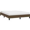 vidaXL Giroletto senza Materasso Marrone Scuro 140x190 cm Tessuto