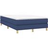 vidaXL Struttura Letto a Rete a Molle Blu 120x200 cm in Tessuto