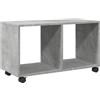 vidaXL Mobiletto con Ruote Grigio Cemento 72x33x42,5 cm in Truciolato