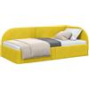 vidaXL Cornice del letto ad angolo Giallo 80 cm x 200 cm Velluto