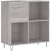vidaXL Mobile Porta Dischi Grigio Sonoma 84,5x38x89 Legno Multistrato