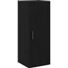vidaXL Mobiletto da Parete Rovere Nero 34,5x34x90 cm in Legno Massello