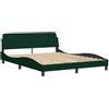 vidaXL Giroletto Dover Verde Scuro 160x200 cm in Velluto