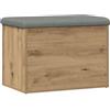 vidaXL Opbergbankje 62x42x45 cm bewerkt hout artisanaal eikenkleur