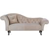 Beliani Chaise Lounge Stile Retrò Vintage Lato Sinistro Velluto Beige