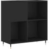 vidaXL Mobile Porta Dischi Nero 84,5x38x89 cm in Legno Multistrato