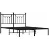 vidaXL Giroletto con Testiera in Metallo Nero 140x190 cm