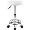 KKTONER Sedia da lavoro regolabile in altezza con schienale basso in pelle PU (White)