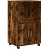 vidaXL Mobiletto con Ruote Rovere Fumo 55x40x91 cm in Truciolato