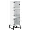 vidaXL Credenza con Ante in Vetro Bianca 35x37x120 cm