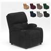 Produce Shop Poltrona Relax Reclinabile con Poggiapiedi in Microfibra Velluto Laura - Nero