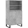 vidaXL Credenza Grigio Cemento 60x36x110 cm in Legno Multistrato