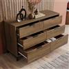 JCFEIDQW Cassettiera da 120 cm con 6 cassetti per soggiorno, camera da letto, armadio con telaio in metallo, altezza regolabile, credenza in legno (rovere scuro)