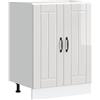 vidaXL Mobile Base Lavello Lucca Bianco Lucido in Legno Multistrato