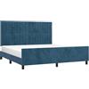 vidaXL Giroletto con Testiera Blu Scuro 180x200 cm in Velluto