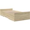 vidaXL Giroletto Cassetti Rovere Sonoma 75x190 cm Legno Multistrato