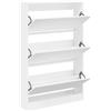 vidaXL Scarpiera Bianca 80x21x125,5 cm in Legno Multistrato