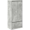vidaXL Armadio con Cassetto Grigio Cemento 55,5x34x119,5 cm Truciolato