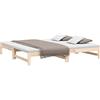 vidaXL Slaapbank uitschuifbaar 2x(80x200) cm massief grenenhout