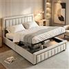 MANIMABU Letto baule 140x200 cm con apertura idraulica - Letto matrimoniale imbottito