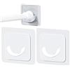 vepoty Supporto per asta per tenda da doccia 1 set Supporto per asta per tenda da doccia adesivo Supporto per asta per doccia senza perforazione per bagno