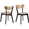 AC Design Furniture Roxanne Sedia da Pranzo, Legno di Albero della Gomma, L: 55 x W: 45 x H: 79.5 cm, 2 pezzi