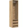 vidaXL Armadio Rovere Artigianale 50x50x200 cm in Legno Multistrato, Mobile portaoggetti, Guardaroba, Mobile per Camera da Letto