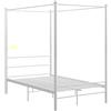 vidaXL Letto a Baldacchino Bianco in Metallo 120x200 cm
