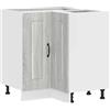 vidaXL Mobile Base ad Angolo Cucina Kalmar Grigio Sonoma in Truciolato