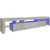 vidaXL Mobile Porta TV con Luci LED Grigio Cemento 215x36,5x40 cm