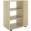 vidaXL Mobiletto con Ruote Rovere Sonoma 60x35x75 cm Legno Multistrato