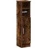 vidaXL Mobile da Bagno con Portarotolo Rovere Fumo 20,5x22x90 cm
