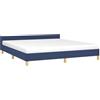 vidaXL Bedframe met hoofdeinde zonder matras 180x200 cm stof blauw