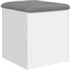vidaXL Panca contenitore bianca 42x42x45 cm in legno ingegnerizzato