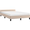 vidaXL Giroletto con Testiera senza Materasso Cappuccino 120x200 cm