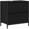 vidaXL Mobile Lavabo da Bagno con Cassetti Rovere Nero 60x34,5x60 cm