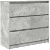 vidaXL Credenza Grigio Cemento 80x35x76 cm in Legno Multistrato