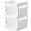 Lifewit Cassetti Impilabili, Plastica Scaffale Portaoggetti Cucina Cassettiera Armadio Interna, Organizer Portaoggetti, 35 x 30 x 54 cm, Bianco, 3 Livelli