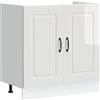 vidaXL Mobile base lavello Kalmar Bianco Lucido 80x46x81,5 cm