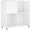 vidaXL Mobile Porta Dischi Bianco Lucido 84,5x38x89 Legno Multistrato