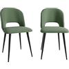 Lvhcmfohm Set di 2 sedie da pranzo in velluto con schienale, morbide e confortevoli per sala da pranzo, soggiorno (verde)