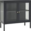 vidaXL Credenza Antracite 70x35x70 cm in Acciaio e Vetro