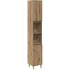 vidaXL Armadietto Bagno Rovere 30x30x190 cm Legno Multistrato