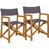 vidaXL Regisseursstoelen 2 st inklapbaar stof donkergrijs