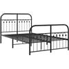 vidaXL Bedframe met hoofd- en voeteneinde metaal zwart 120x190 cm