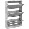 vidaXL Scarpiera Grigio Cemento 80x21x125,5 cm in Legno Multistrato